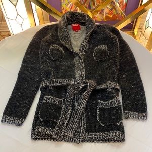 Miss Sixty Below Waist, Long Sleeve, Cardigan, Belted Sweater